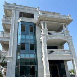 黄山 白麻花岗岩别墅外墙干挂效果展示