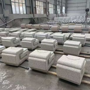 黄山 白麻花岗岩异形加工-石凳，坐凳