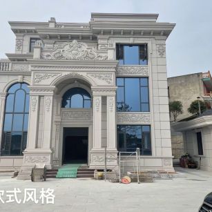 黄山 白麻花岗岩别墅外墙干挂