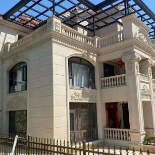 黄山 黄金麻花岗岩荔枝面别墅外墙干挂