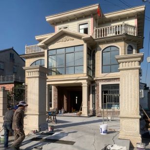 黄山 黄金麻花岗岩荔枝面别墅外墙干挂私家专属