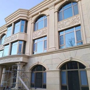 黄山 黄金麻花岗岩别墅外墙干挂