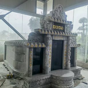 黄山 芝麻白墓碑效果展示图