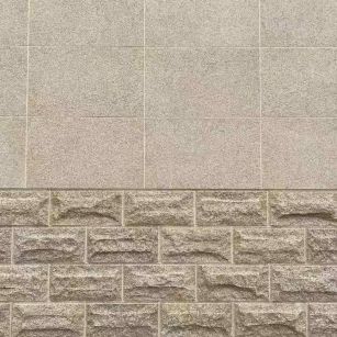 黄山 黄金麻自然面蘑菇石配荔枝面干挂