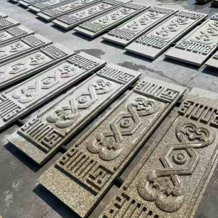 黄山 黄金麻花岗岩外墙雕刻板