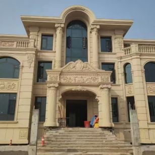 黄山 黄金麻花岗岩别墅外墙干挂