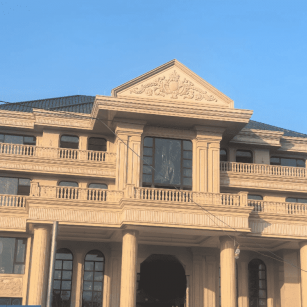 黄山黄金麻别墅外墙干挂石材效果示例