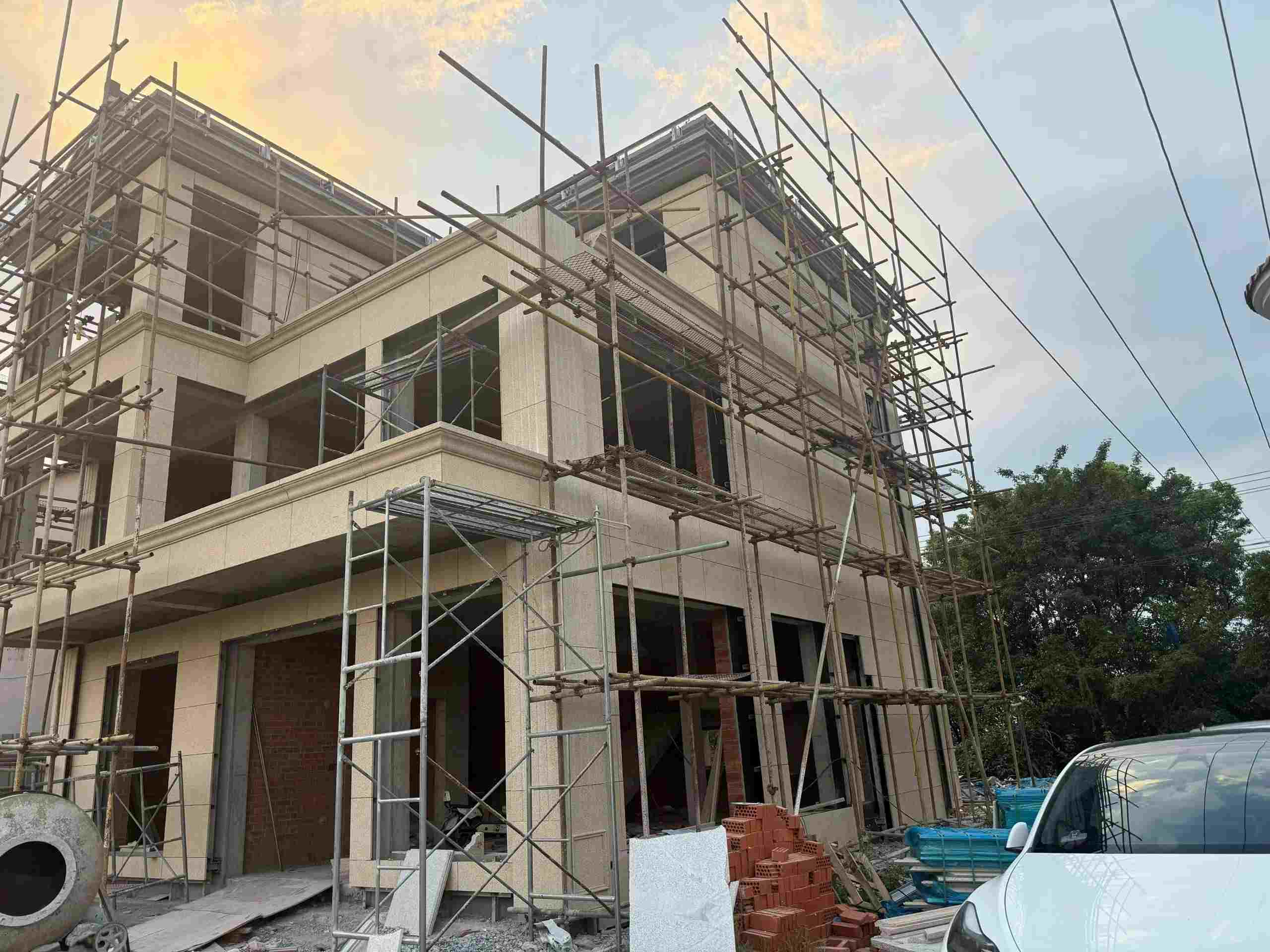 黄山 黄金麻荔枝面花岗岩外墙干挂