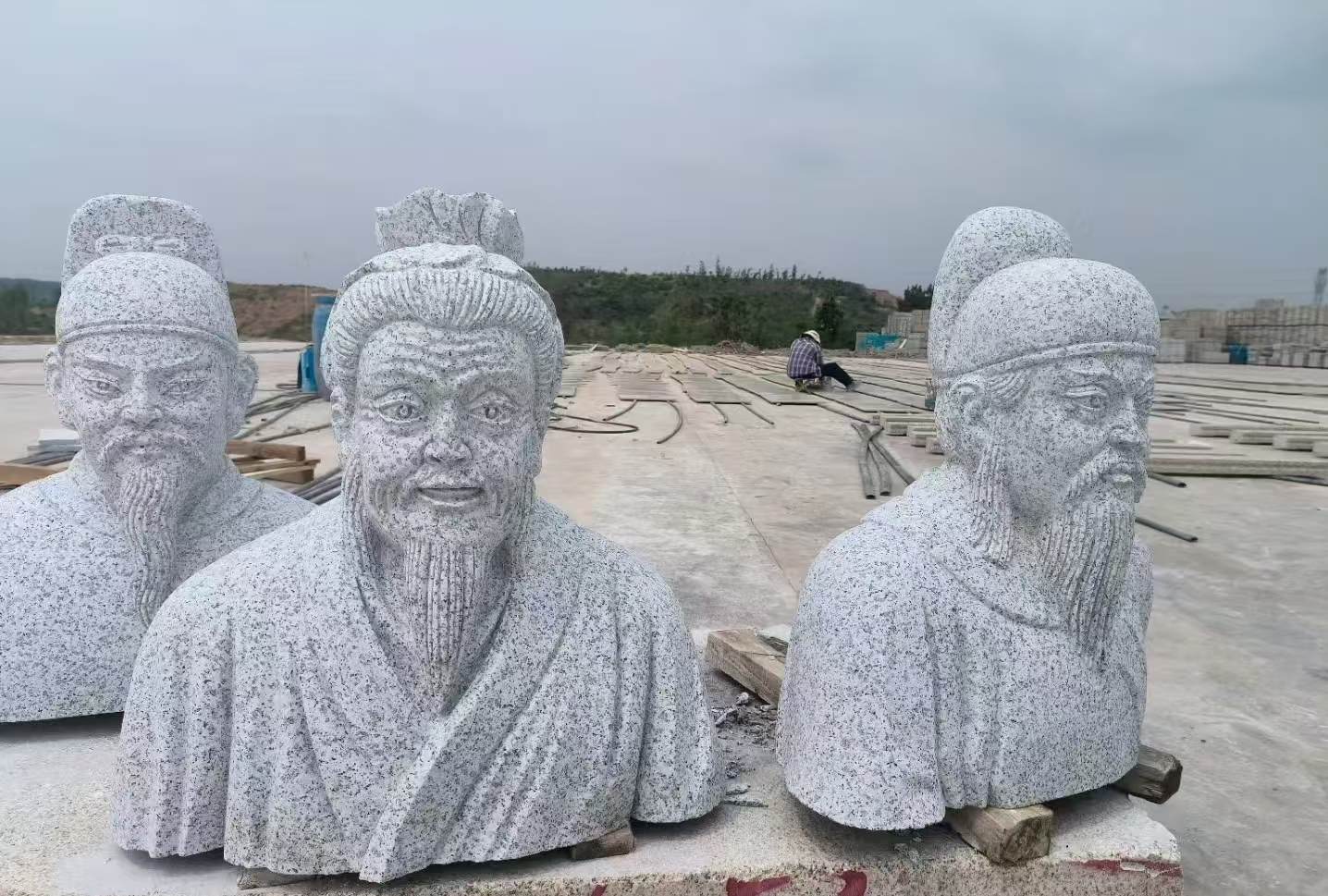 黄山 白麻花岗岩石材人物立体雕刻