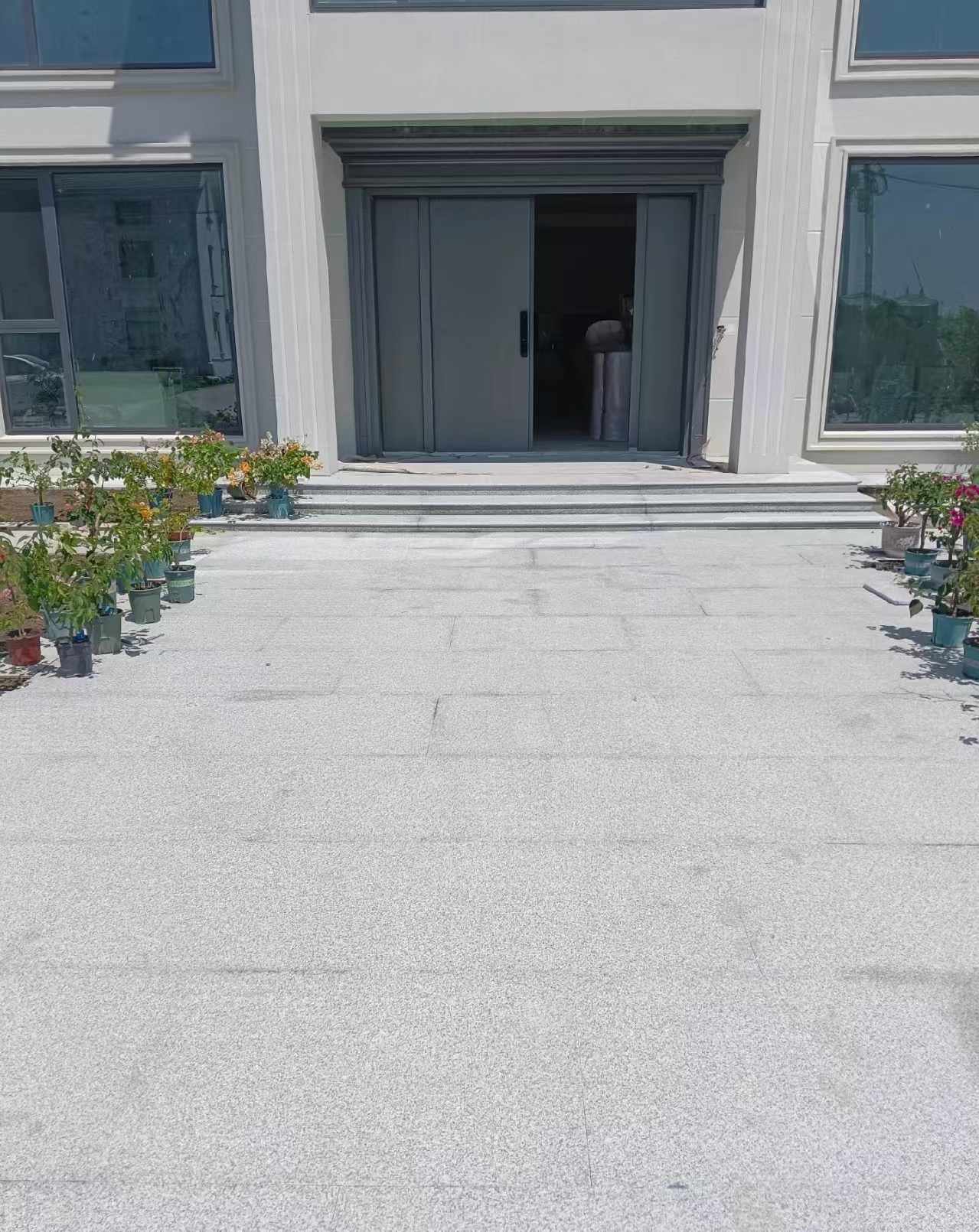 黄山 芝麻白花岗岩地铺石地面铺装