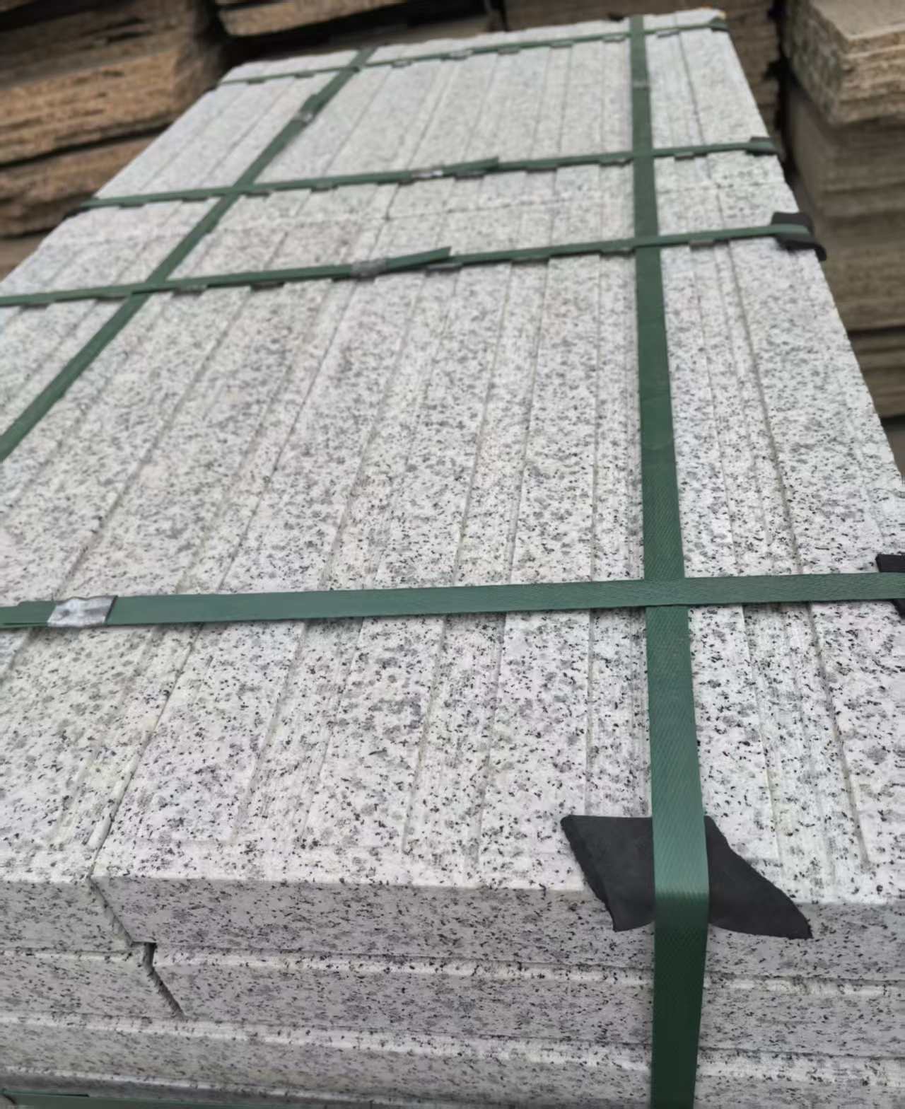 黄山 白麻花岗岩直行盲道石，盲条，地铺石