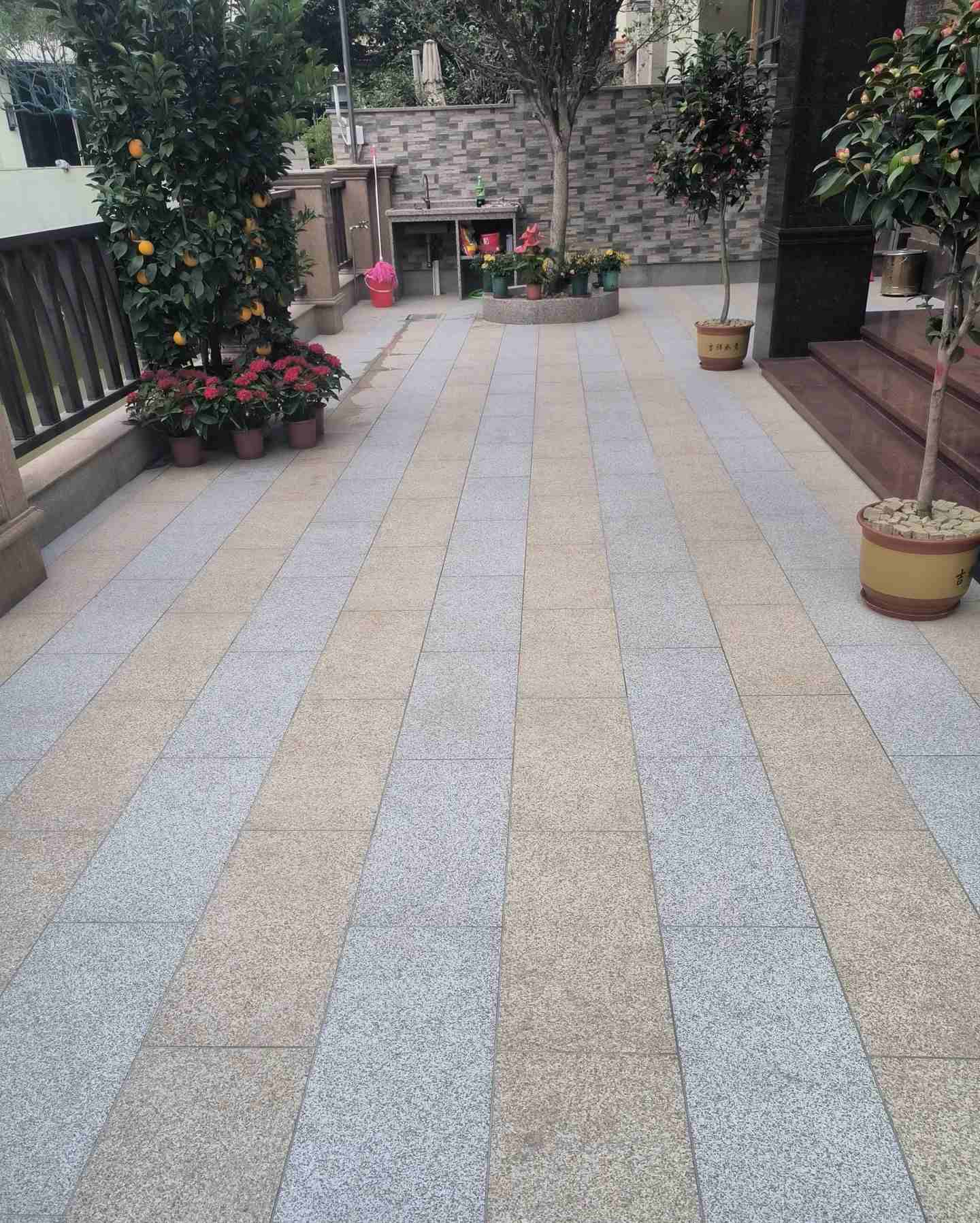 黄山 黄金麻白麻荔枝面庭院铺装展示