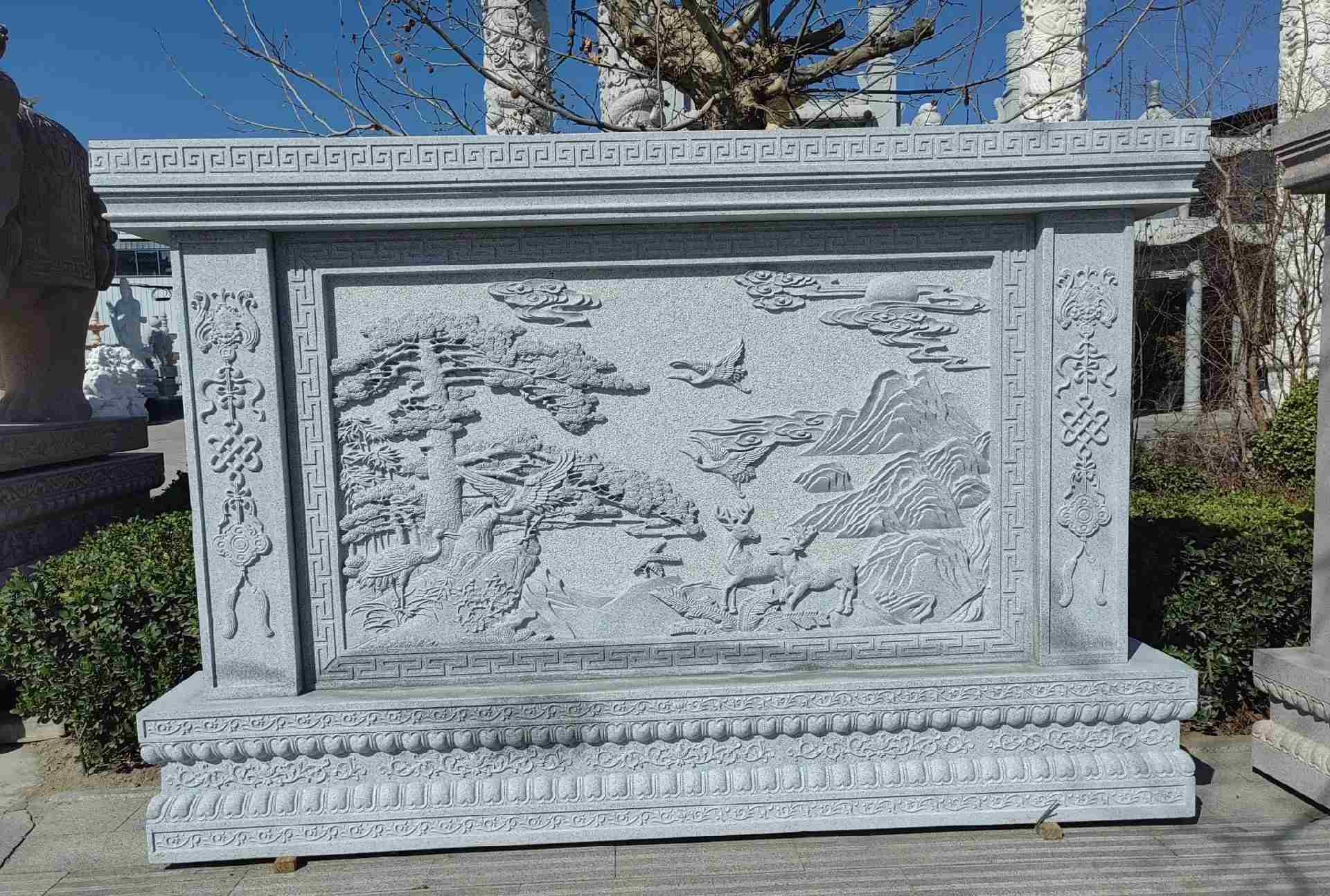 黄山 芝麻白大型照壁，屏风，影壁