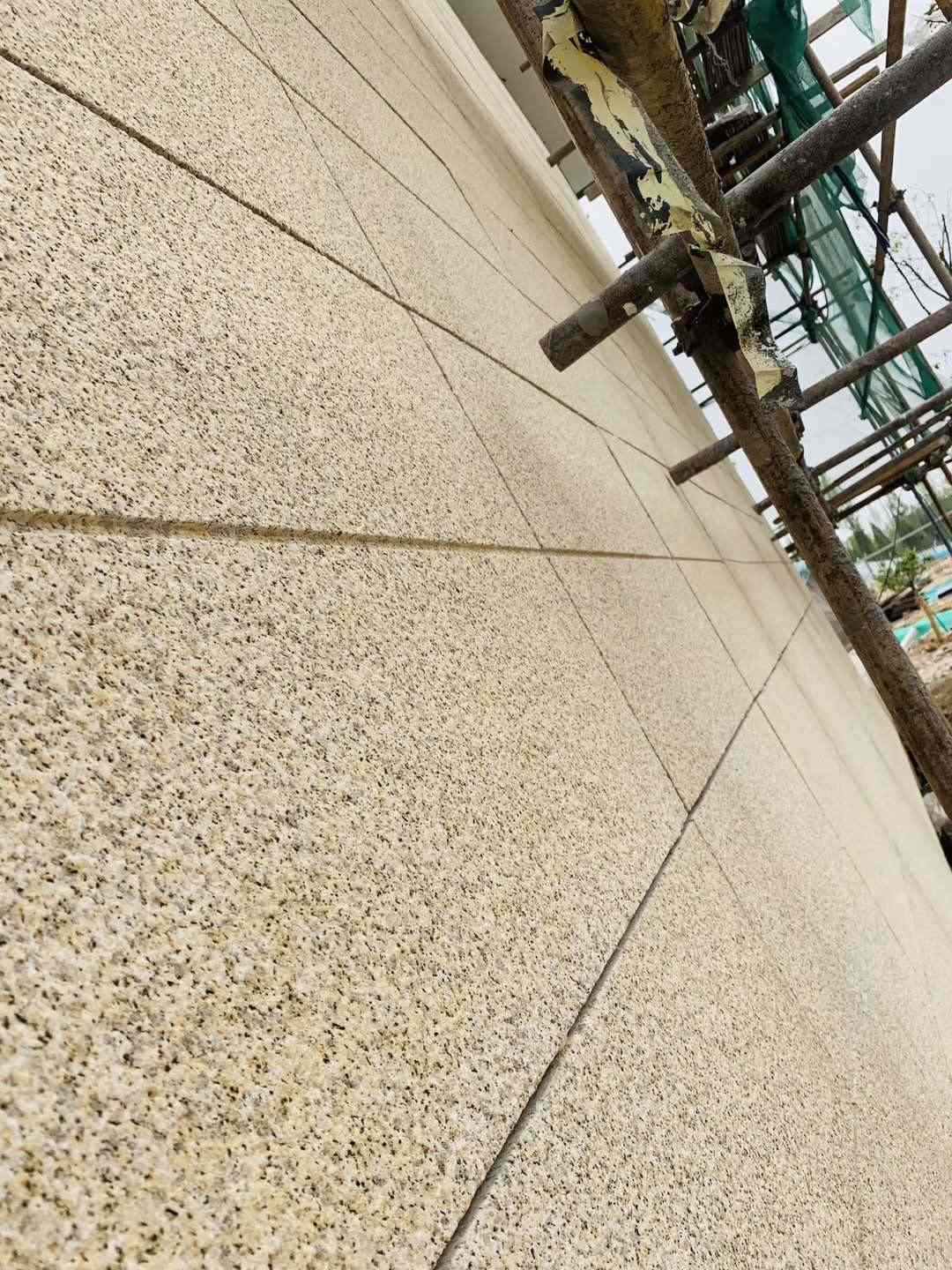 黄山 黄金麻花岗岩荔枝面外墙干挂石材效果示例